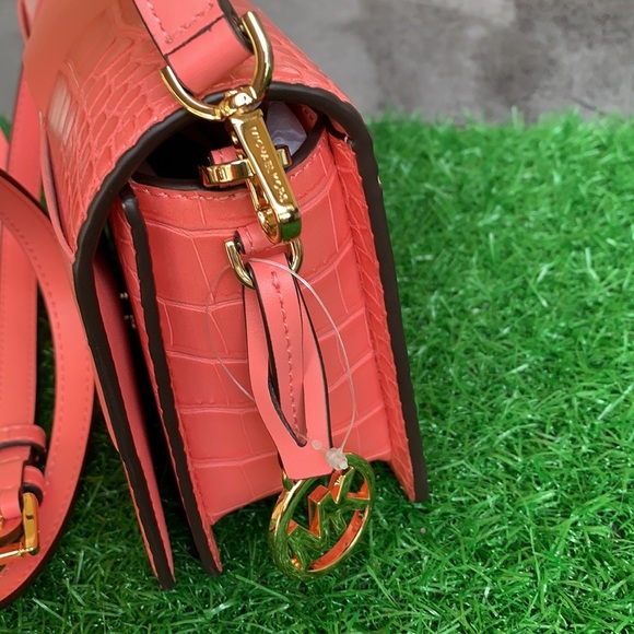 MICHAEL KORS MERCER SM CLUTCH XBODY GRAPEFRUIT - Picture 7 of 15